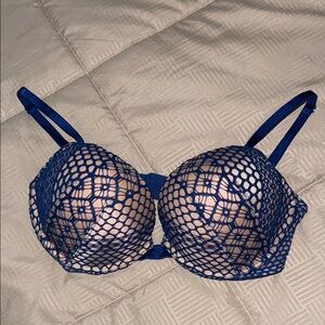 VS Bombshell Plunge Blue Lace Bra